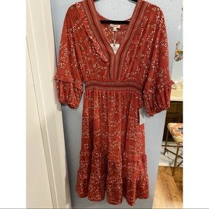 Max Studio Red Floral NWT